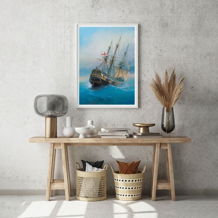 Αφίσα Poster Αγγλικό καράβι με κορνίζα