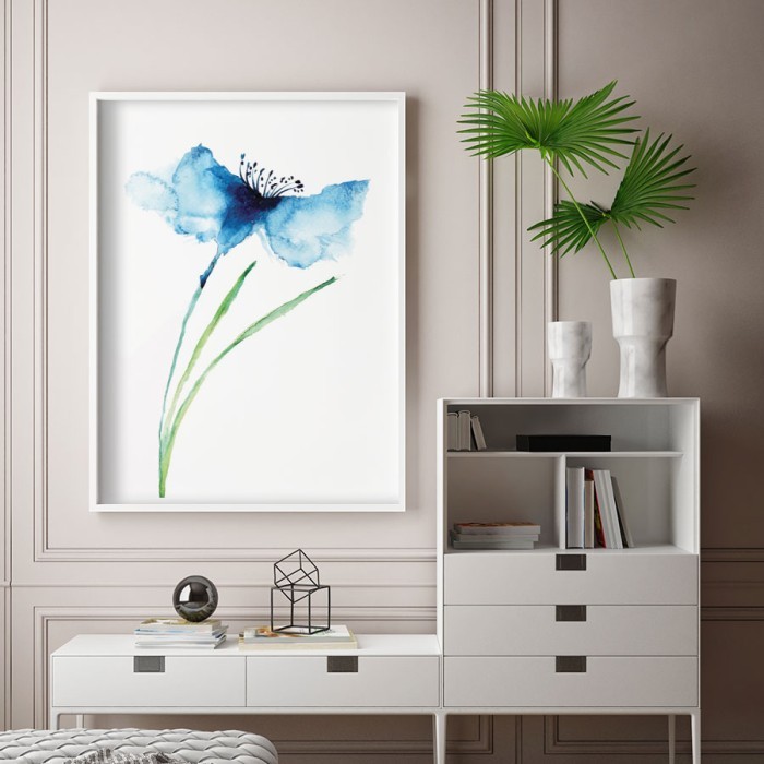 Αφίσα Poster Μπλε λουλούδι δωματίου 