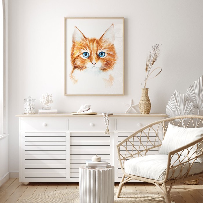Αφίσα Poster Καφέ γατούλα δωματίου 