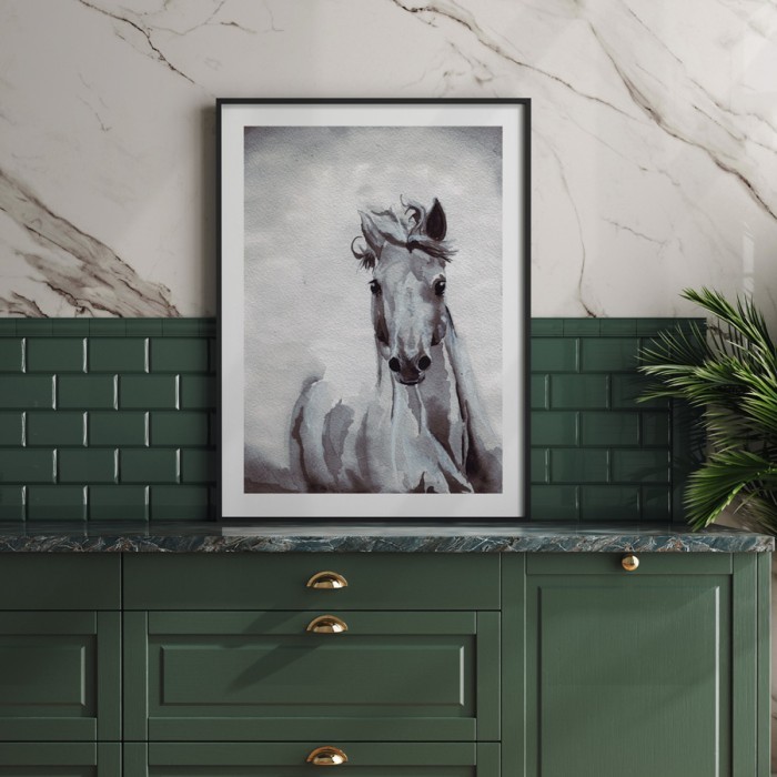 Αφίσα Poster Ζωγραφισμένο Άλογο με κορνίζα