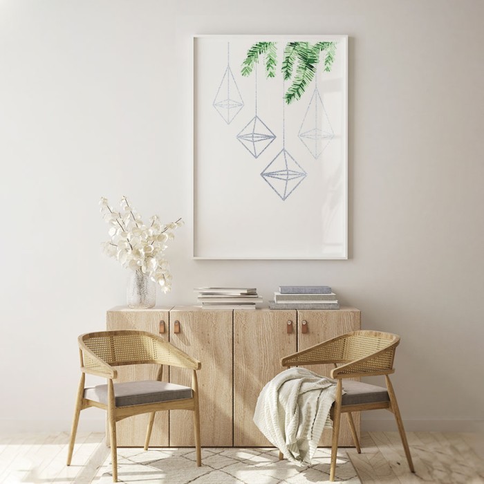 Αφίσα Poster Κρεμαστά γεωμετρικά σχήματα δωματίου 