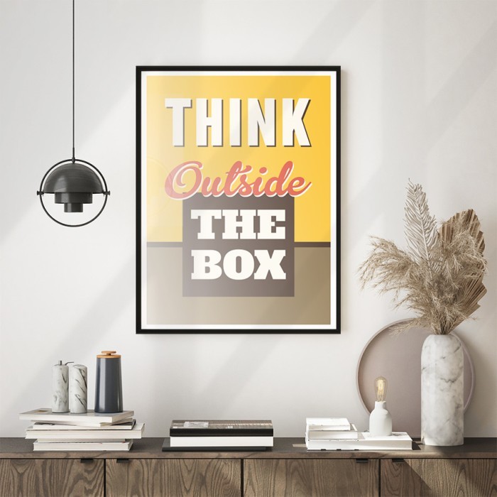 Αφίσα Poster Think outside the box με κορνίζα