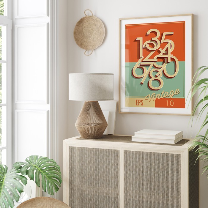 Αφίσα Poster Αριθμοί με κορνίζα