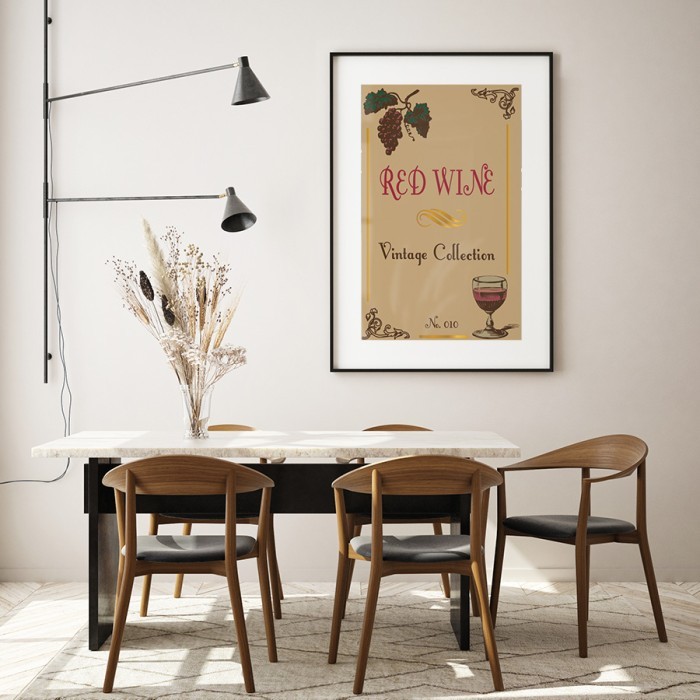 Αφίσα Poster Κόκκινο κρασί για σαλόνι