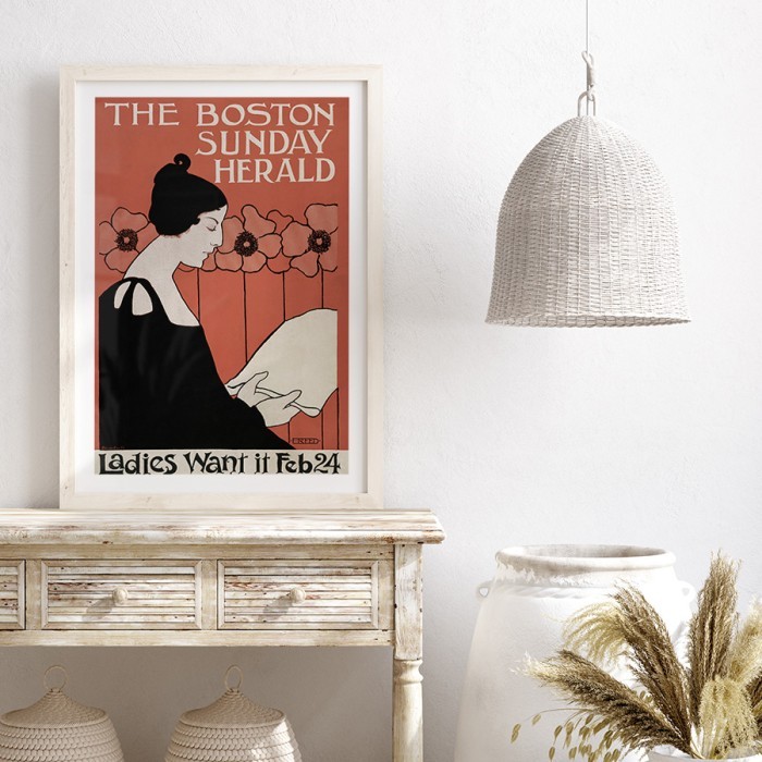 Αφίσα Poster Γυναίκα που διαβάζει με κορνίζα