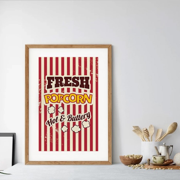 Αφίσα Poster Fresh Popcorn με κορνίζα