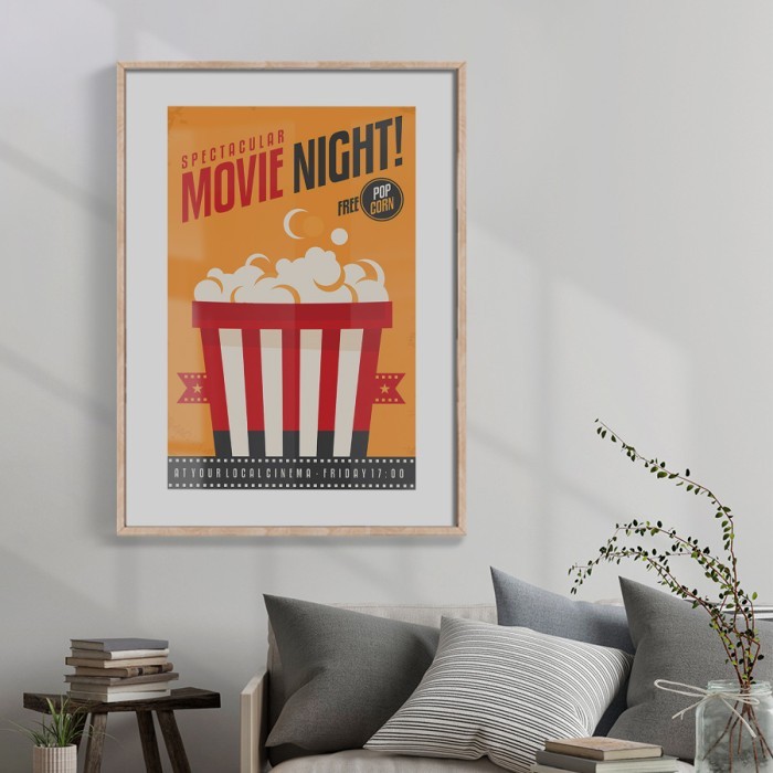 Αφίσα Poster Βραδιά ταινίας με κορνίζα