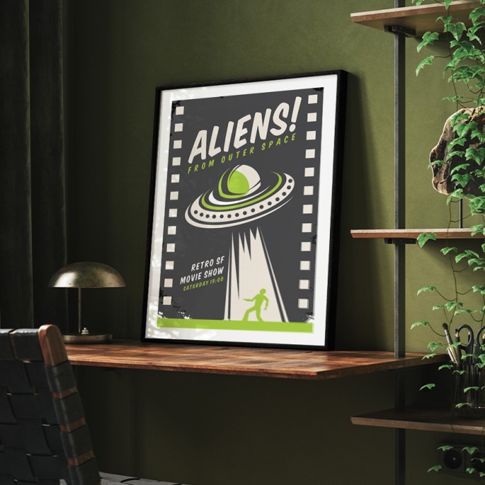 Αφίσα Poster Aliens με κορνίζα