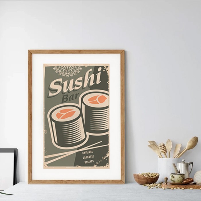 Αφίσα Poster Sushi bar με κορνίζα