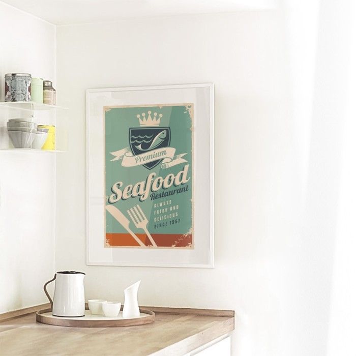 Αφίσα Poster Seafood με κορνίζα