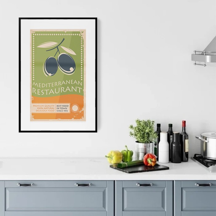 Αφίσα Poster Mediterranean restaurant με κορνίζα