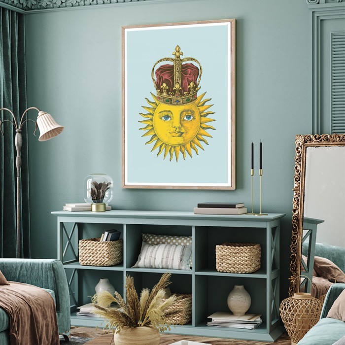 Αφίσα Poster Ήλιος με στέμμα για σαλόνι