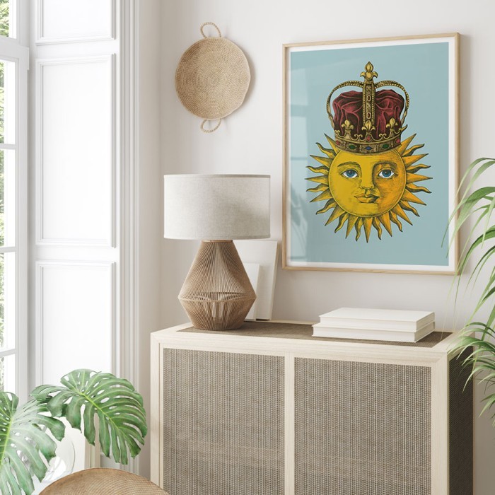 Αφίσα Poster Ήλιος με στέμμα με κορνίζα