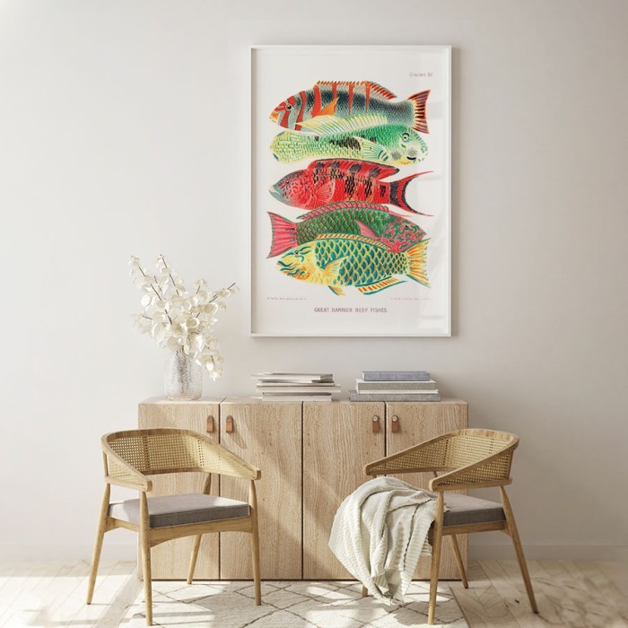 Poster Πολύχρωμα ψάρια για σαλόνι