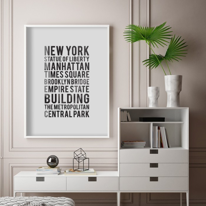 Αφίσα Poster Αξιοθεάτα της Νέας Υόρκης με κορνίζα