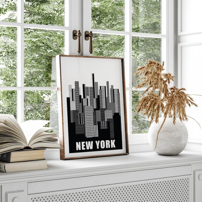 Αφίσα Poster Αφαιρετική Νέα Υόρκη με κορνίζα