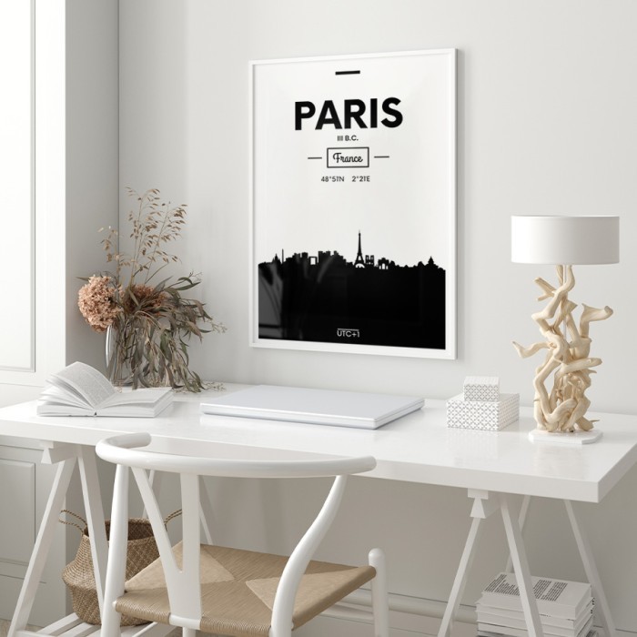 Αφίσα Poster Αξιοθέατα του Παρισιού με κορνίζα