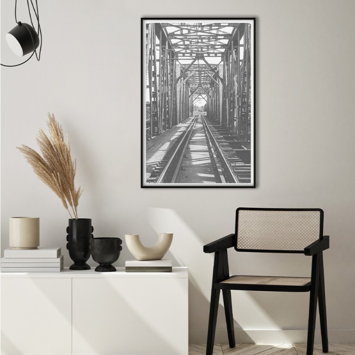 Αφίσα Poster Γέφυρα με σιδηρόδρομο με κορνίζα
