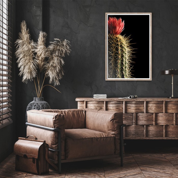 Αφίσα Poster Flowering cactus για σαλόνι