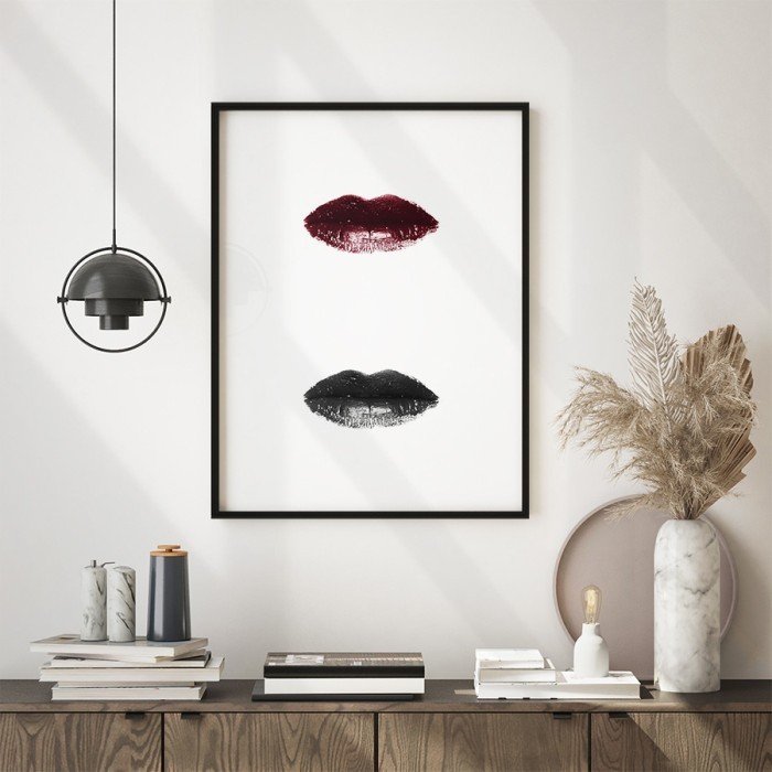 Αφίσα Poster Γυναικεία χείλη με κορνίζα