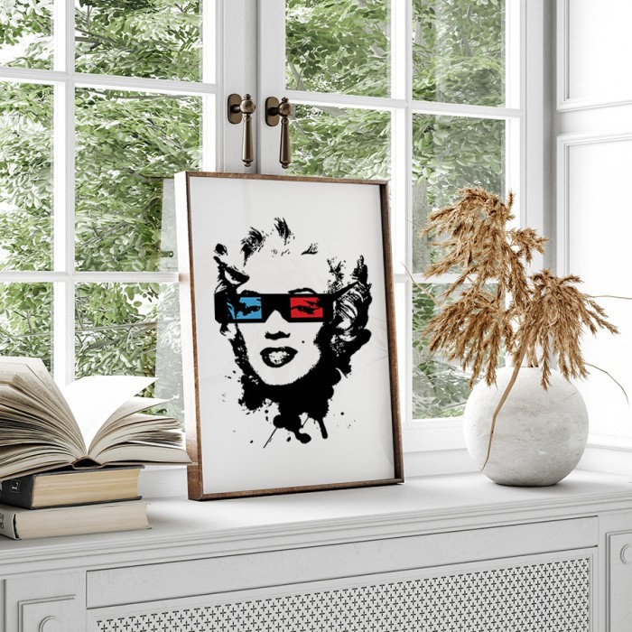 Αφίσα Poster Marilyn Monroe sunglasses με κορνίζα