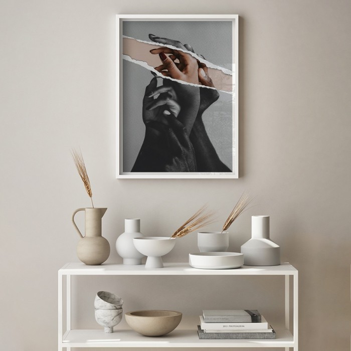 Αφίσα Poster Άγγιγμα χεριών με κορνίζα