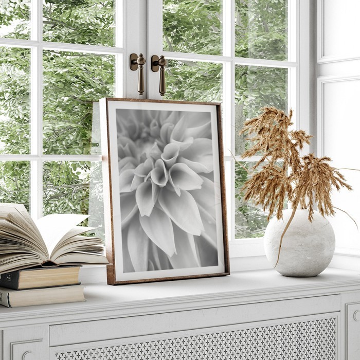 Αφίσα Poster Άσπρο λουλούδι με κορνίζα