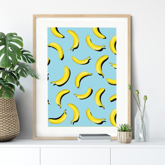 Αφίσα Poster Ώριμες μπανάνες με κορνίζα