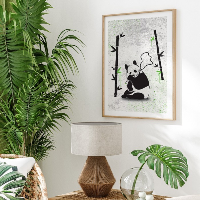 Αφίσα Poster Smoking Panda με κορνίζα