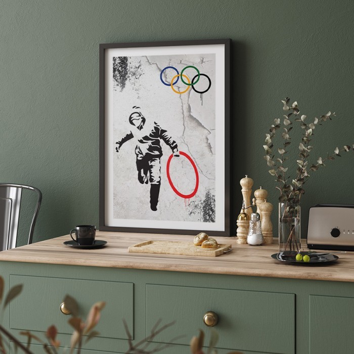 Αφίσα Poster Olympic rings με κορνίζα