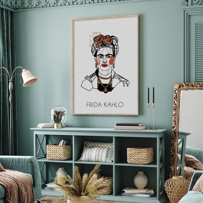 Αφίσα Poster Frida Kahlo Red lips για σαλόνι