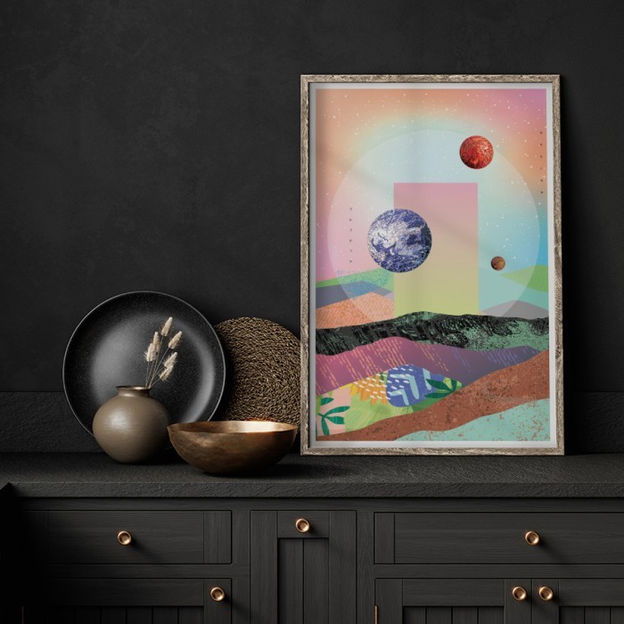 Αφίσα Poster Planets με κορνίζα