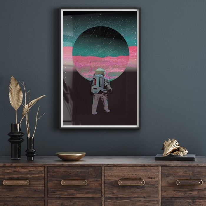 Αφίσα Poster Αστροναύτης στο Φεγγάρι με κορνίζα