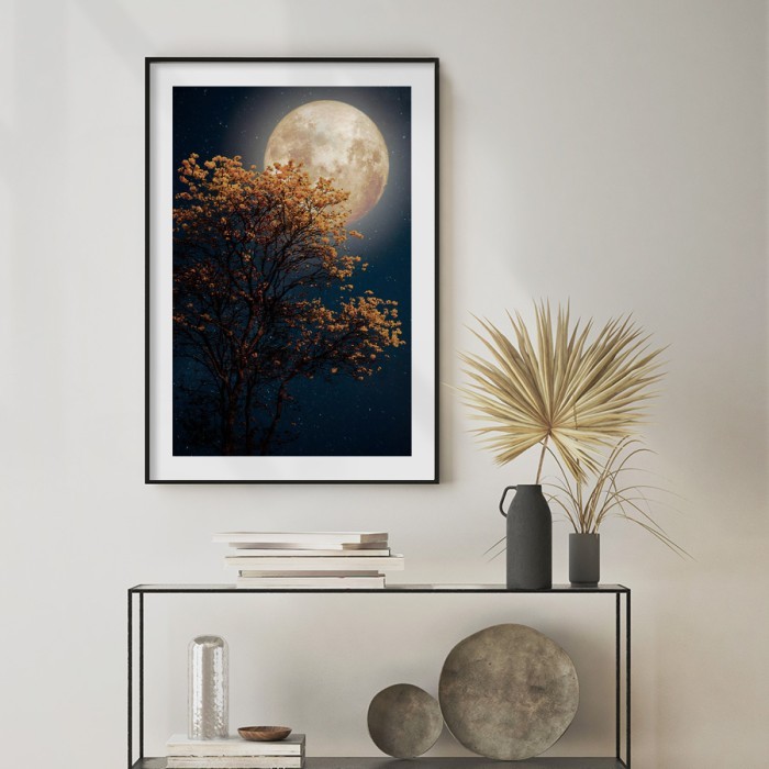Αφίσα Poster Romatic Moon με κορνίζα