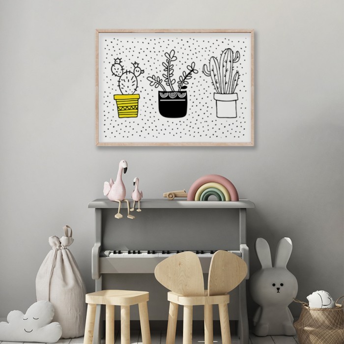 Αφίσα Poster Φυτά σε γλαστράκια για παιδικό δωμάτιο 