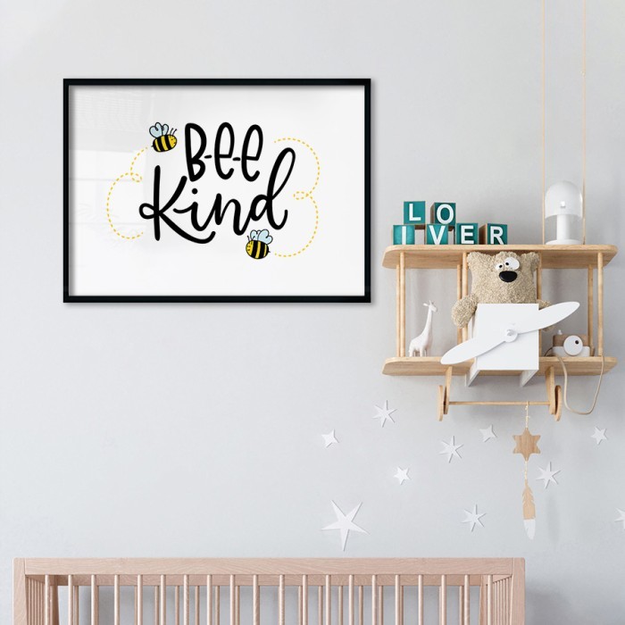 Αφίσα Poster Bee kind με κορνίζα