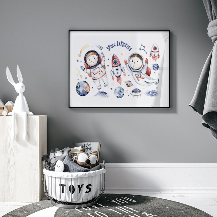 Αφίσα Poster Παιδάκια αστροναύτες για παιδικό δωμάτιο 