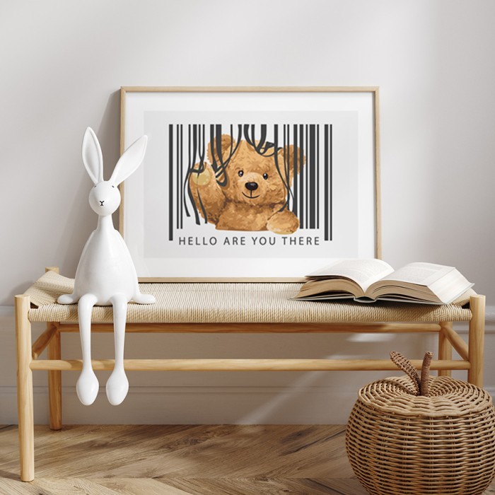 Αφίσα Poster Μικρό αρκουδάκι με κορνίζα