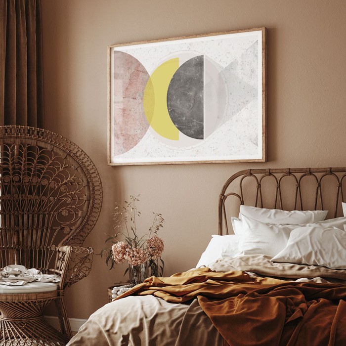 Αφίσα Poster Κύκλοι και τρίγωνα για κρεβατοκάμαρα 