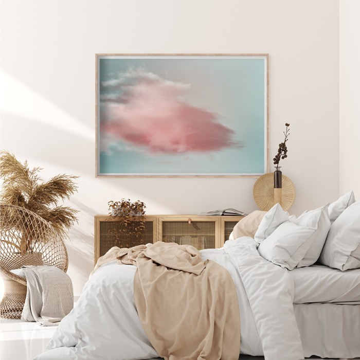 Αφίσα Poster Ροζ σύννεφο με κορνίζα
