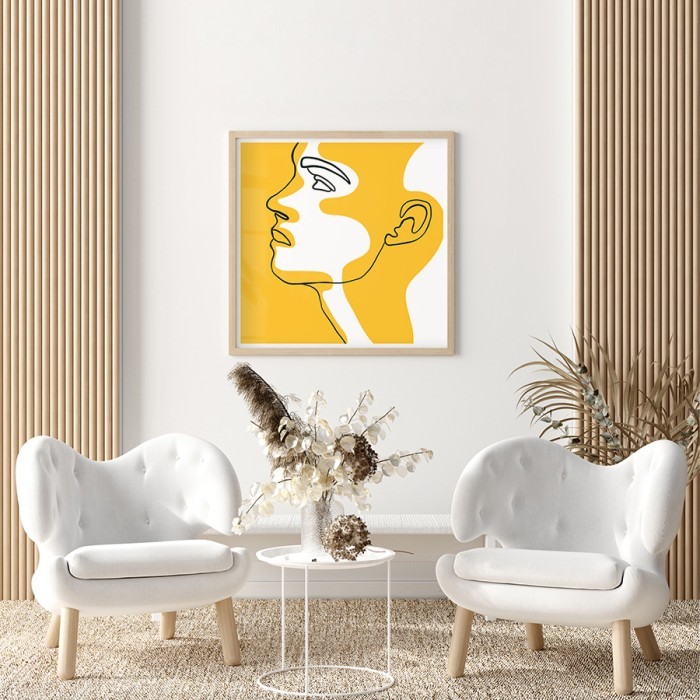 Αφίσα Poster Yellow & white man face για σαλόνι