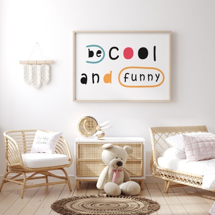 Αφίσα Poster Be cool and funny για παιδικό δωμάτιο 