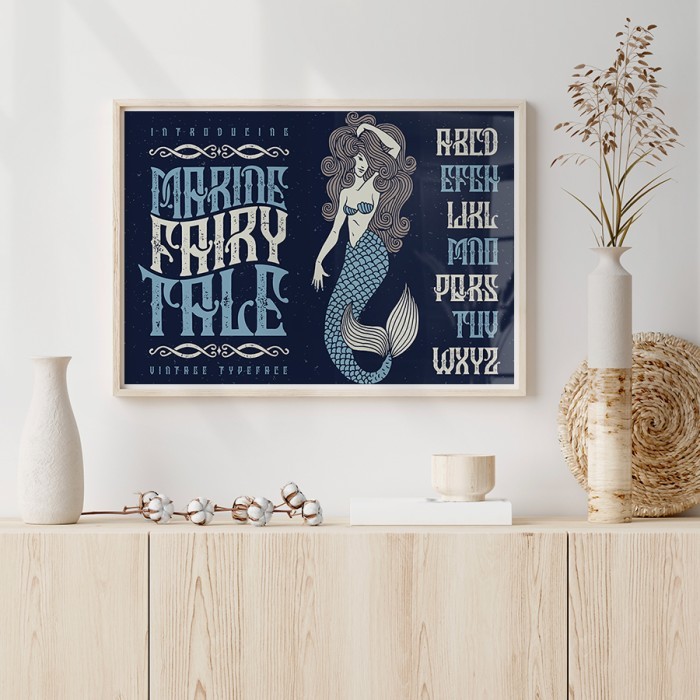 Αφίσα Poster Γοργόνα με κορνίζα