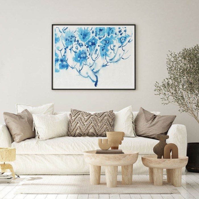 Αφίσα Poster Γαλάζιο δέντρο με κορνίζα