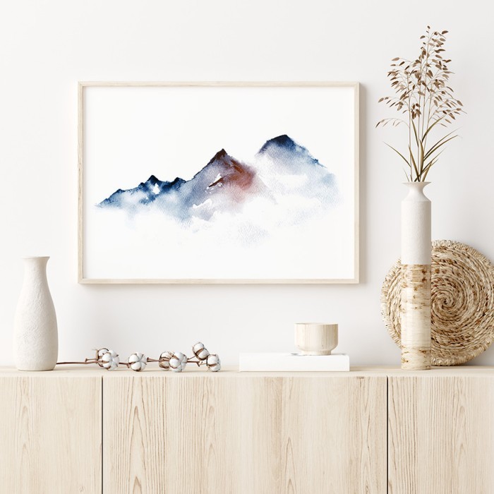 Αφίσα Poster Βουνοκορφές με κορνίζα