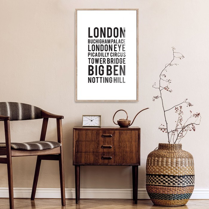 Αφίσα Poster Αξιοθέατα του Λονδίνου με κορνίζα