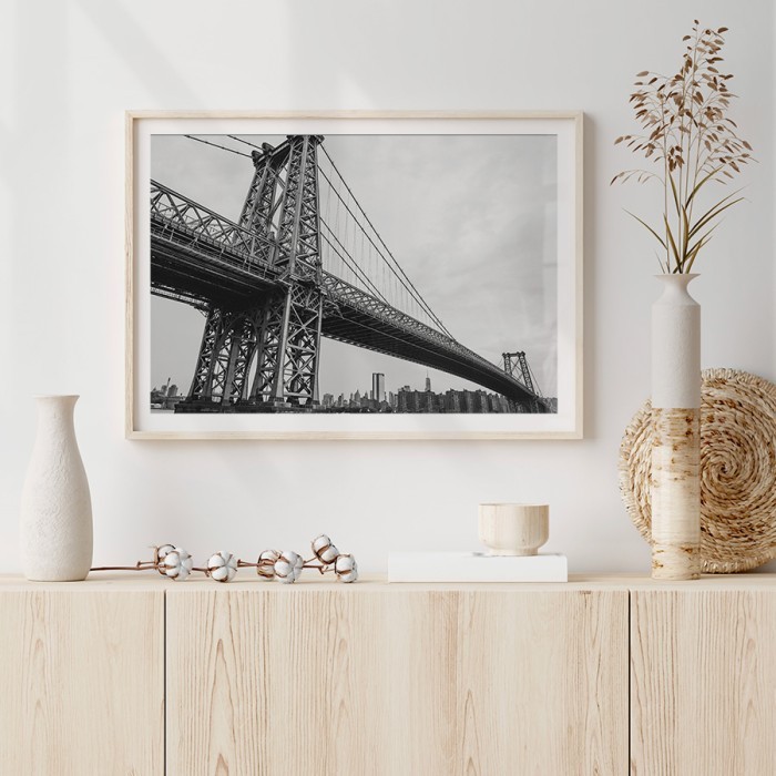 Αφίσα Poster Manhattan Bridge, New York με κορνίζα