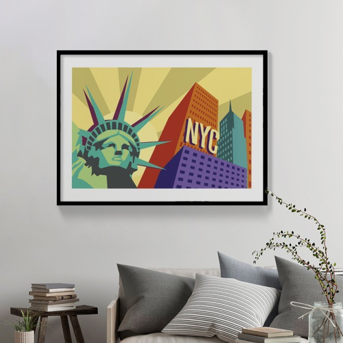 Αφίσα Poster Colorful NYC με κορνίζα