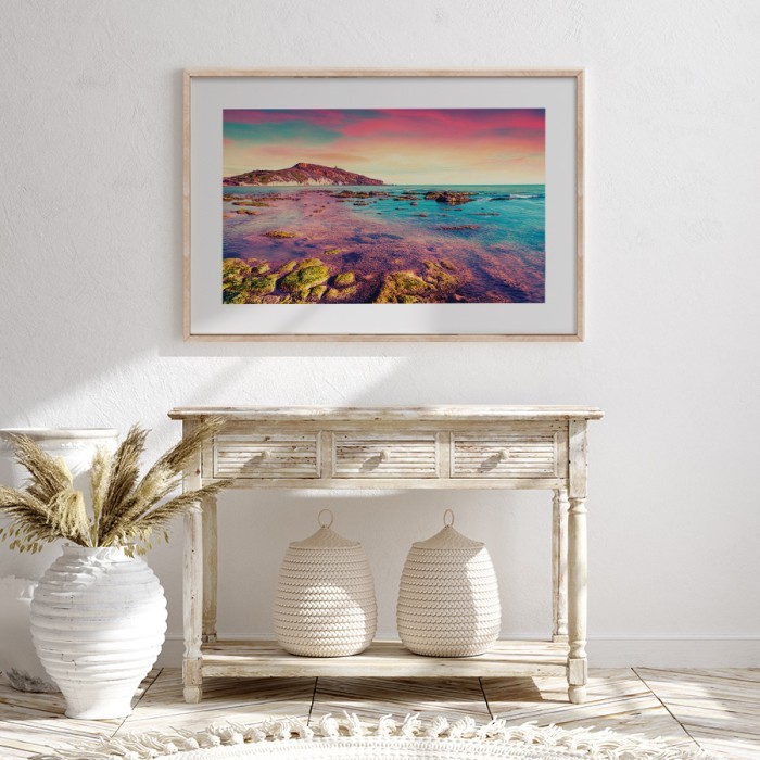 Αφίσα Poster Χρώματα ηλιοβασιλέματος στην θάλασσα με κορνίζα