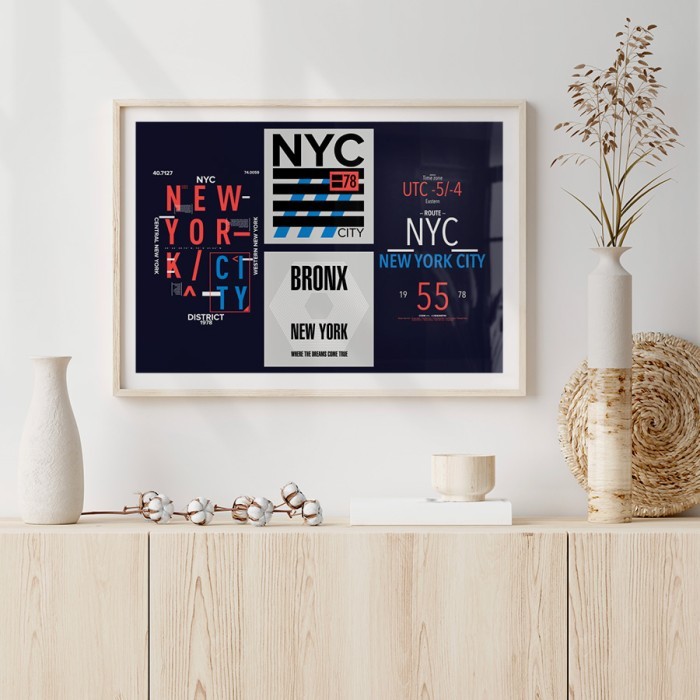 Αφίσα Poster New York Bronx με κορνίζα
